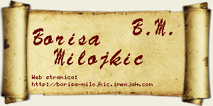 Boriša Milojkić vizit kartica